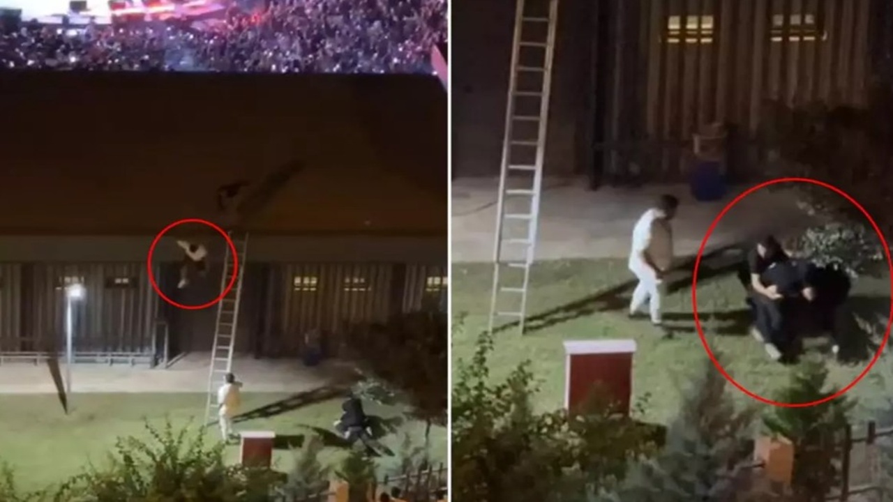 Güvenlik görevlileri konseri çatıdan izleyen genci aşağı attı